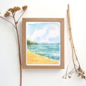 Cartes de voeux de paysage aquarelle abstrait fait main