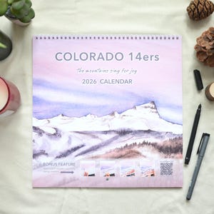 2026 Colorado 14ers Watercolor Wall Calendar | The Mountains Sing for Joy
