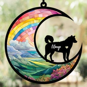 Personalized Loss Of Dog Sympathy Suncatcher,Dog Memorial Gift, Pet Memorial Suncatcher, Loss of Dog Gift, Dog Remembrance Gift,Dog memorial