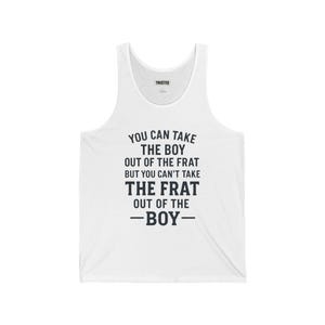 Frat Boy Unisex Jersey Tank - Fun Summer Apparel, Casual Wear, College Graduation Gift, Party Top, Motivational Quote Shirt