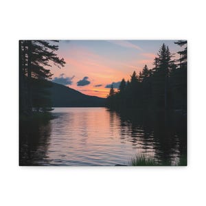 Scenic Sunset Canvas Print, Tranquil Wall Art for Nature Lovers, Home Decor, Gift for Outdoor Enthusiasts, Serene Landscape