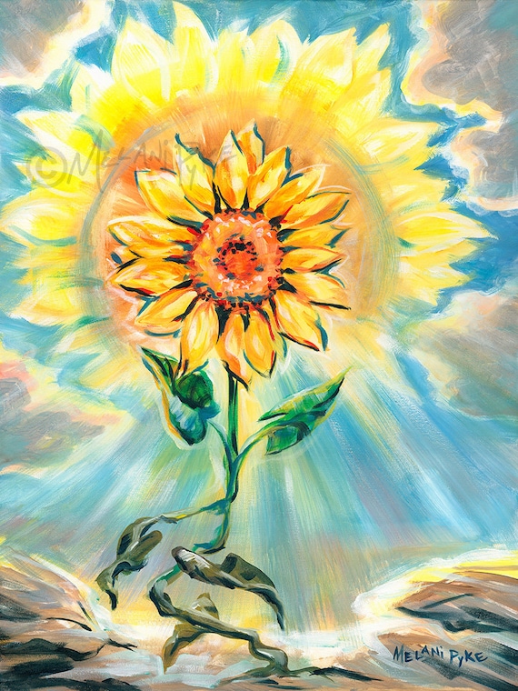 Sunflower in the Sun - Art Print or Original Oil Painting