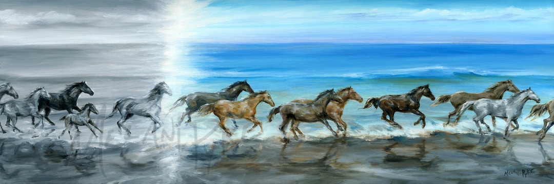 Horses Running on the Beach Art Print on Paper or Canvas - Etsy Denmark Horses Running on the Beach Art Print on Paper or Canvas - Etsy Denmark