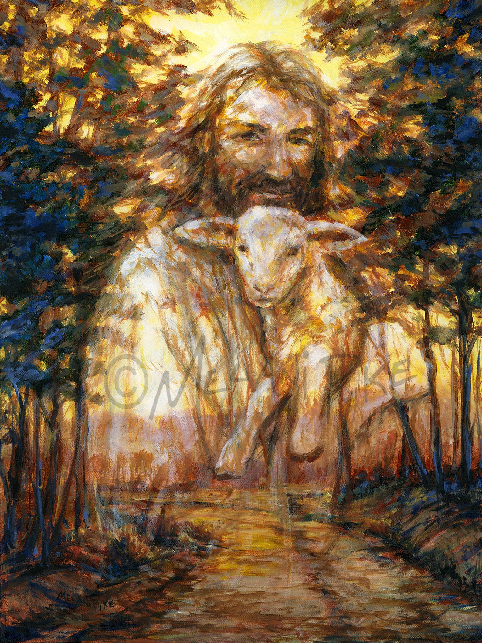 Jesus Holding Lamb Modern Impressionist Painting or Print - Etsy UK