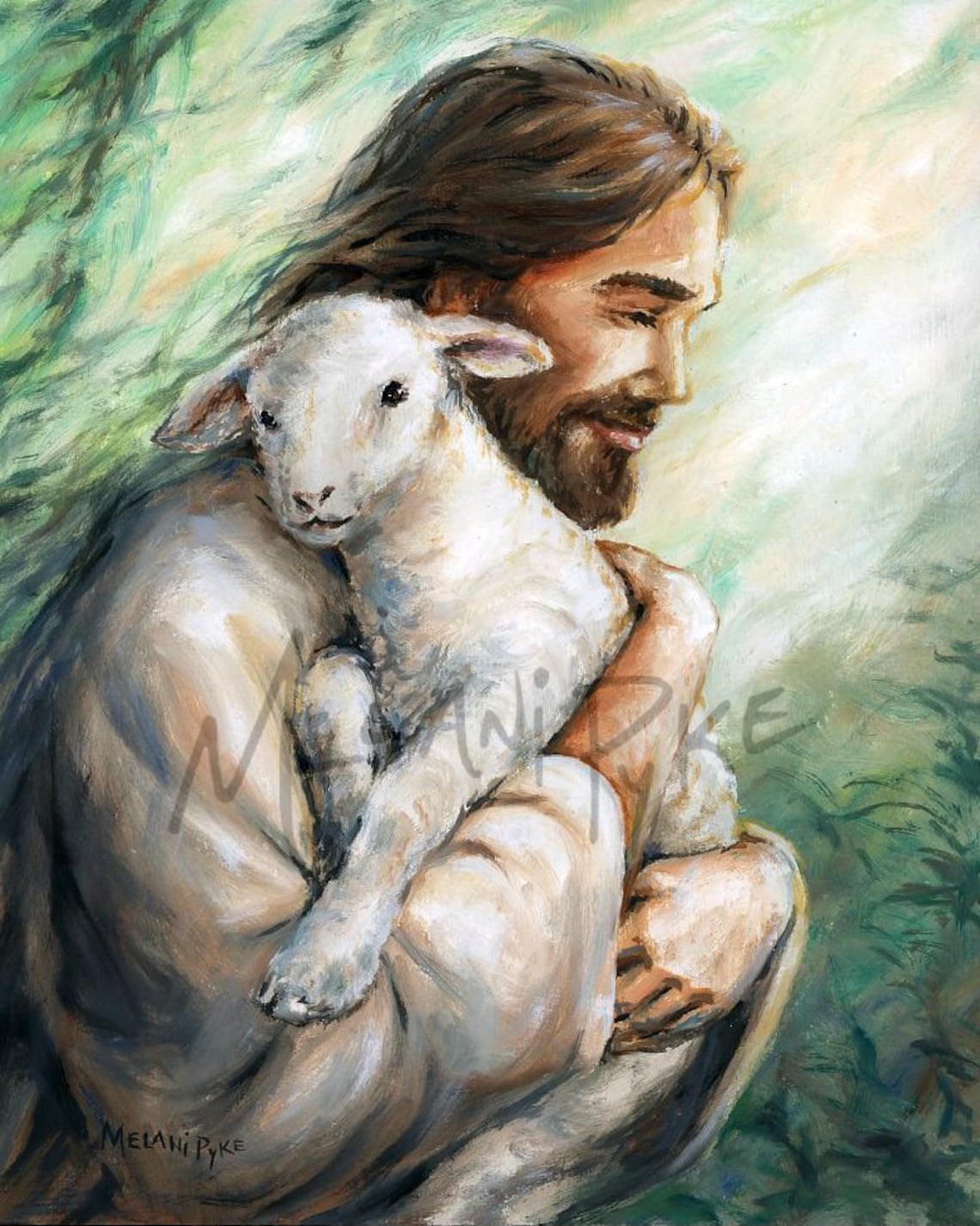 Jesus Bringing a Lost Lamb Home Canvas or Paper Art Print | Etsy