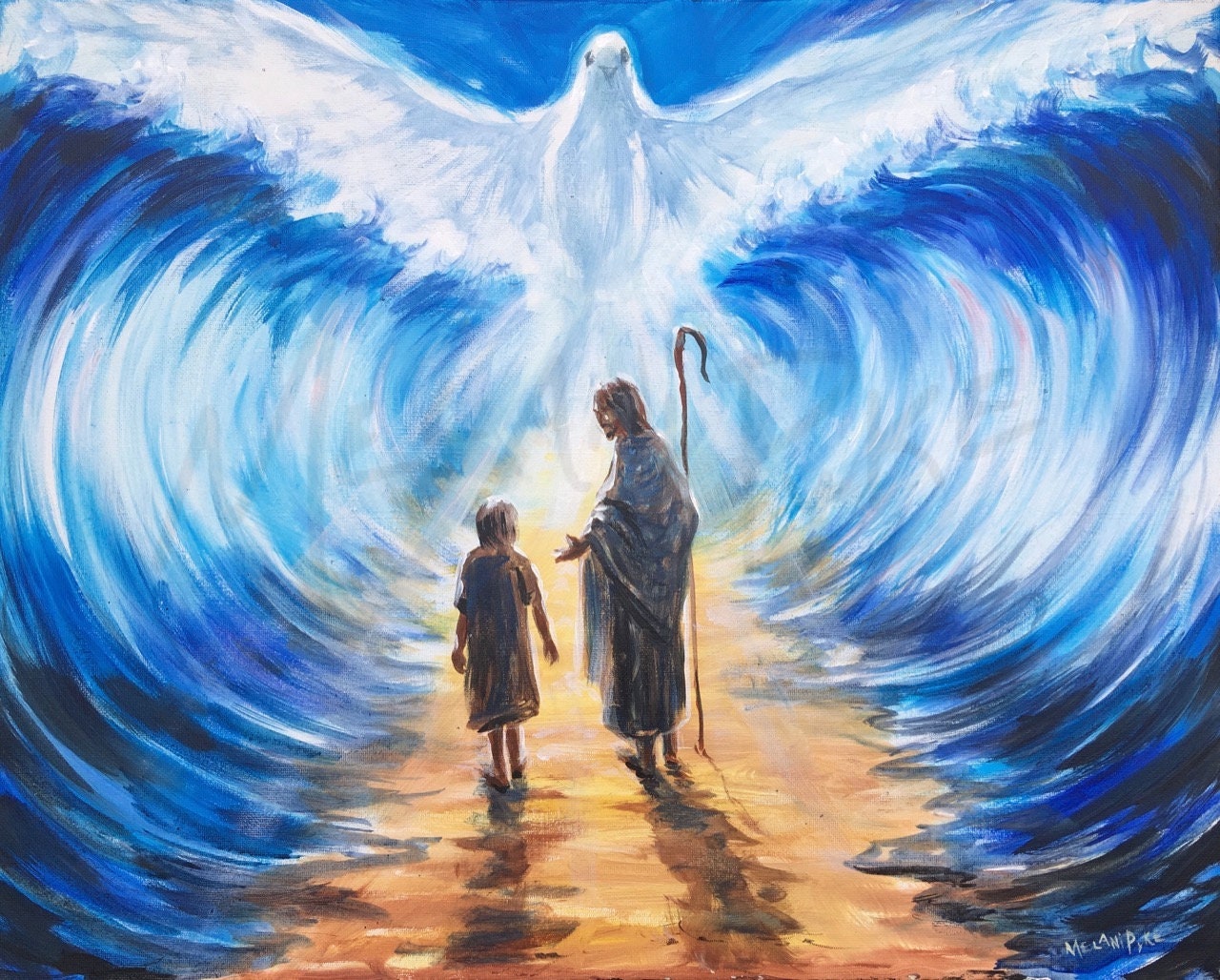 Making a Way Fine Art Print of Jesus Christ & Child, Parting