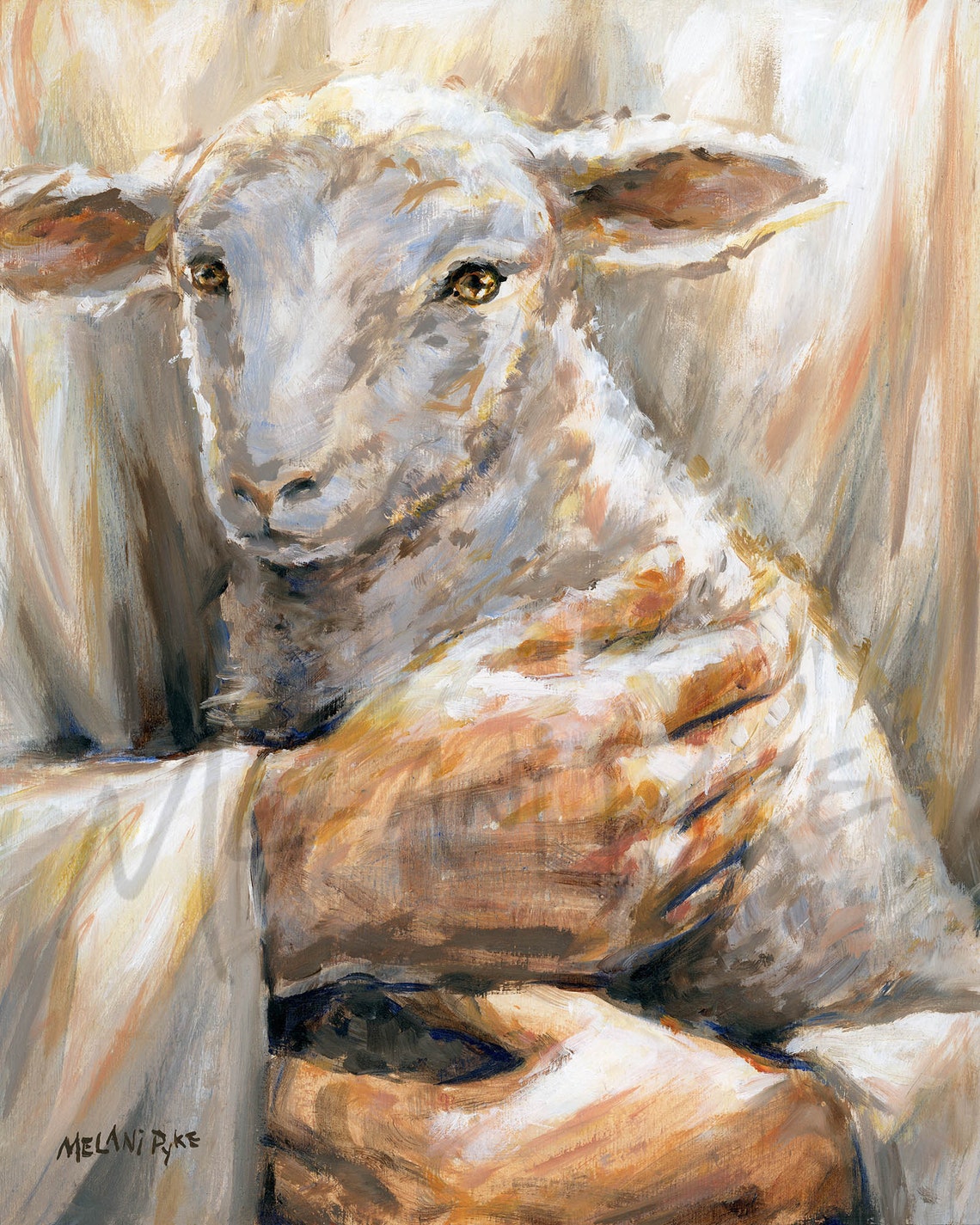 Shepherd Holding Lamb Print on Paper or Canvas Christian | Etsy