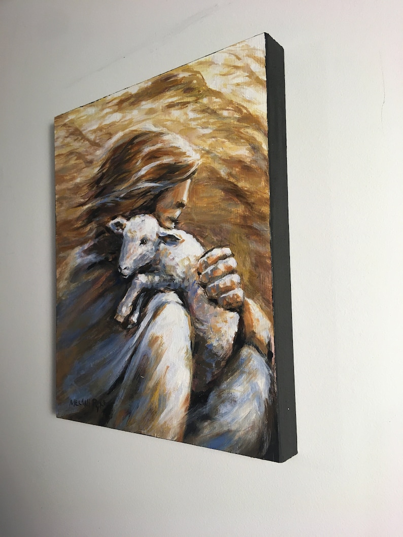 Jesus as Shepherd Holding Lamb Over Shoulder Art Print Etsy