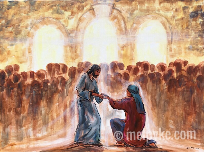 Jesus Healing Woman On The Sabbath Original Painting Or Print New Jesus Healing Woman On The Sabbath Original Painting Or Print New