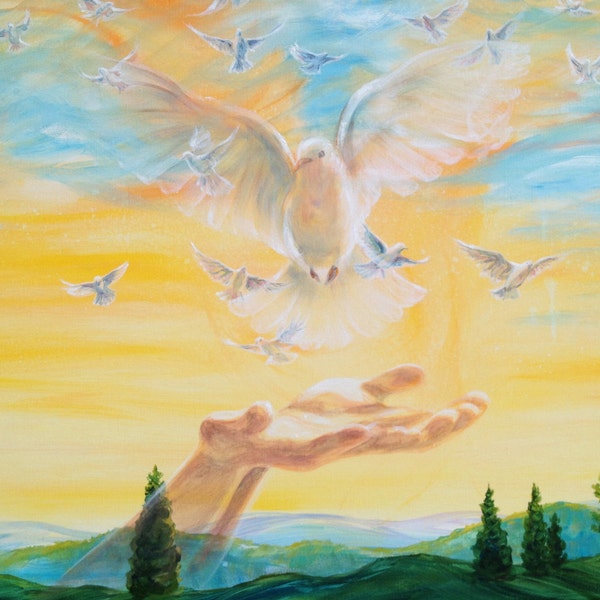 Dove Release original painting on canvas