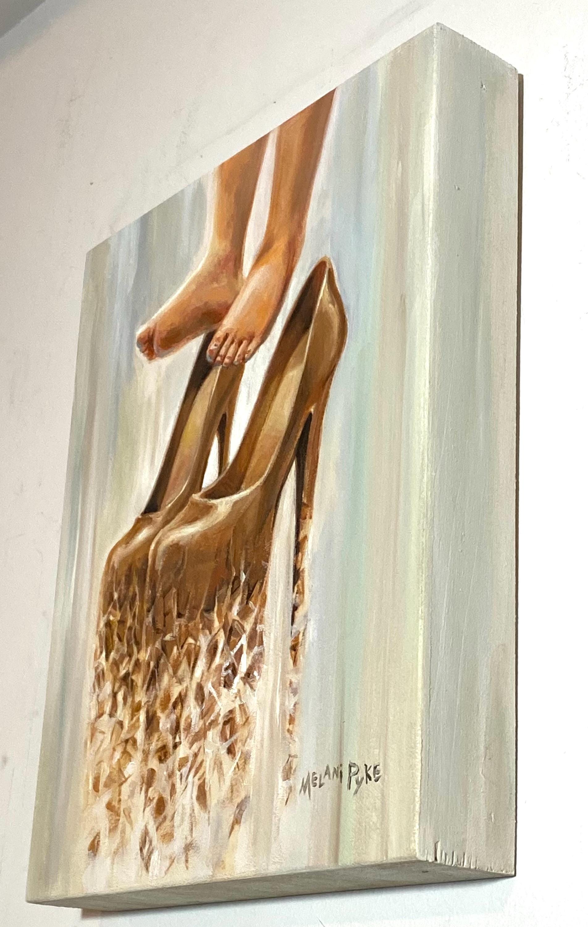 Foot Artist Falling in Her Footsteps - Original Oil Painting or Print on Paper or ...
