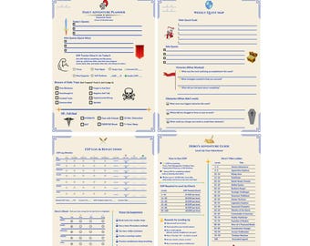 Planificador imprimible diario y semanal para TDAH - Búsqueda de dopamina gamificada (PDF) / Rastreador de EXP, registro del estado de ánimo y herramienta de concentración - Descarga digital