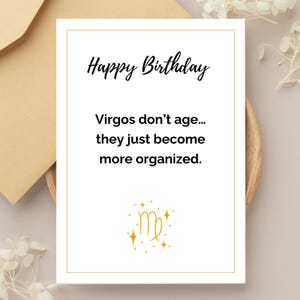 Funny Virgo Birthday Card: Printable Zodiac Gift (PDF Download)