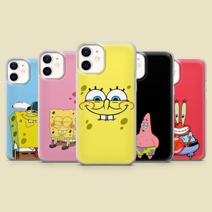Coque pour téléphone Bob l'éponge Patrick Mr.Crabs pour iPhone 16, 15, 14, 13, 12, Samsung S25, S24, S23FE, S22, A16, A26, A56, Pixel 9Pro, 8A, 7
