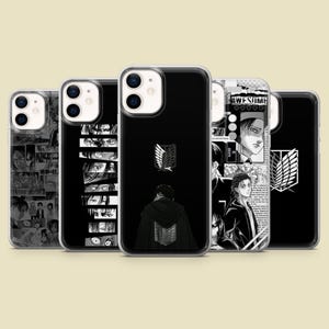 Custodia per telefono "L'attacco dei giganti" di Levi, cover anime per iPhone 16, 15, 14, 13, 12, Samsung S25, S24, S23FE, S22, A16, A26, A56, Pixel 9Pro, 8A, 7
