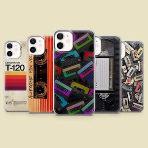 VHS Tape Phone Case Vintage Style Old School Cover for iPhone 16, 15, 14, 13, 12, Samsung S25, S24, S23FE, S22, A16,A26,A56, Pixel 9Pro,8A,7