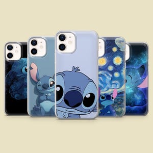 Custodia per telefono Stitch Love Cartoon Cover per iPhone 16, 15, 14, 13, 12, Samsung S25, S24, S23FE, S22, A16, A26, A56, Pixel 9Pro, 8A, 7