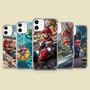 Custodia per telefono Mario Custodia colorata Luigi per iPhone 16, 15, 14, 13, 12, Samsung S25, S24, S23FE, S22, A16, A26, A56, Pixel 9Pro, 8A, 7
