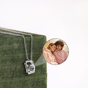 Camera Photo Projection Necklace • Personalized Hidden Picture Pendant • Custom Gift for Photographer, Couple, Memorial Keepsake for Friend
