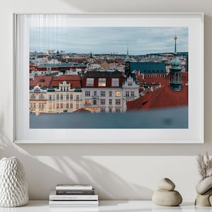 Prague Rooftops Print: Czech Republic Blue Hour Cityscape Photography