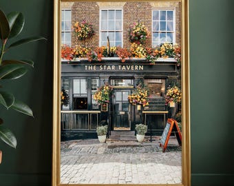 London Pub Photo Print: Star Tavern Floral Facade, British Architecture