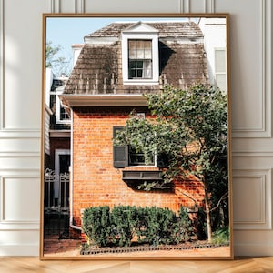 Georgetown Print: Historic DC Brick House, East Coast Urban Photo, Washington DC