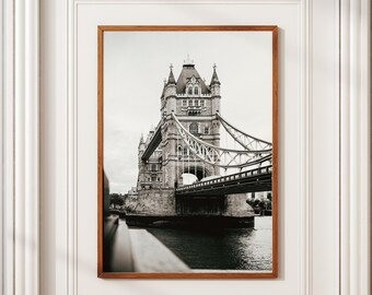 Tower Bridge Photography Print: Black and White London Architecture