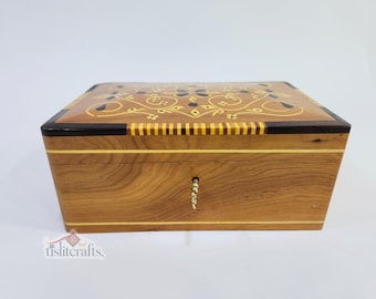 HANDMADE Solid Thuya Burl JEWELRY BOX - Lockable 8x6 Moroccan Keepsake, Unique Handcrafted Gift, One-of-a-Kind Wooden Art Piece, TislitCraft