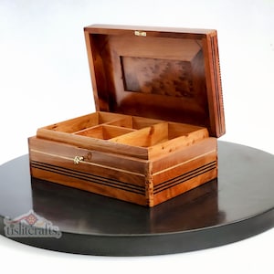 LARGE Handmade Thuya Burl JEWELRY BOX, 8x12 Beautiful Handmade Gift, Lockable Jewellery Thuya Box, Unique Piece of Art, Luxury Thuya Wood