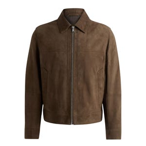 Men&#39;s Brown Suede Leather Jacket, Premium Real Leather Outerwear, Vintage Look, Fall Fashion, Premium Suede jacket, Free Shipping