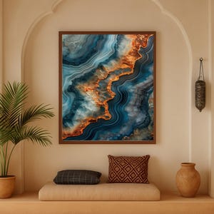 Instantly Artwork Earth Agate Texture | Modern Printful Art for Boho Chic Decor | Wallprint Abstract