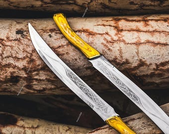 Custom Handmade Legolas Greenleaf’s Swords Duo With Wall Mount