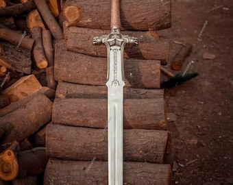 Handmade Conan Atlantean Sword: Carbon Steel Replica Prop with sheath