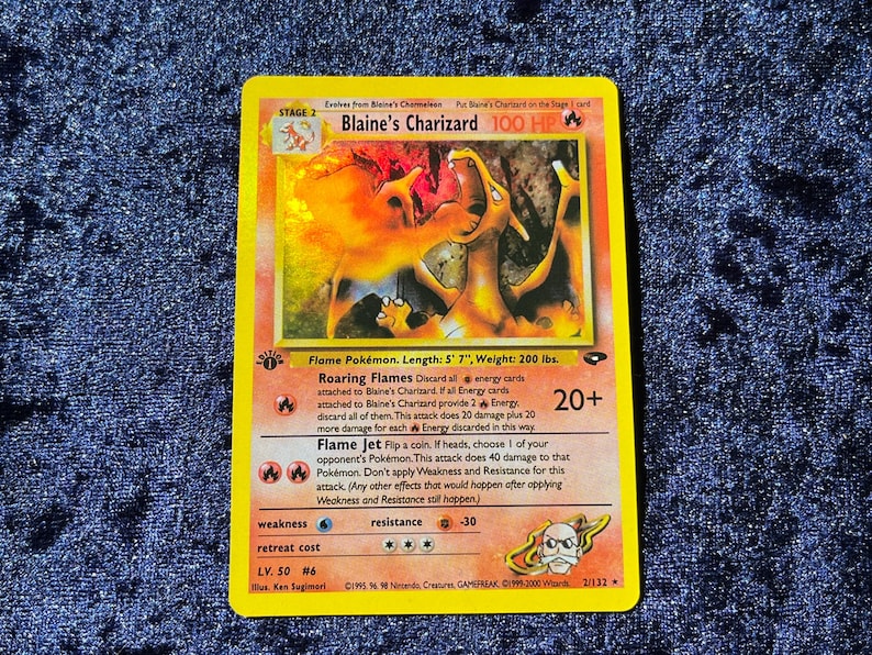 Blaine’s Charizard 1st Edition Holo Card Proxy Etsy