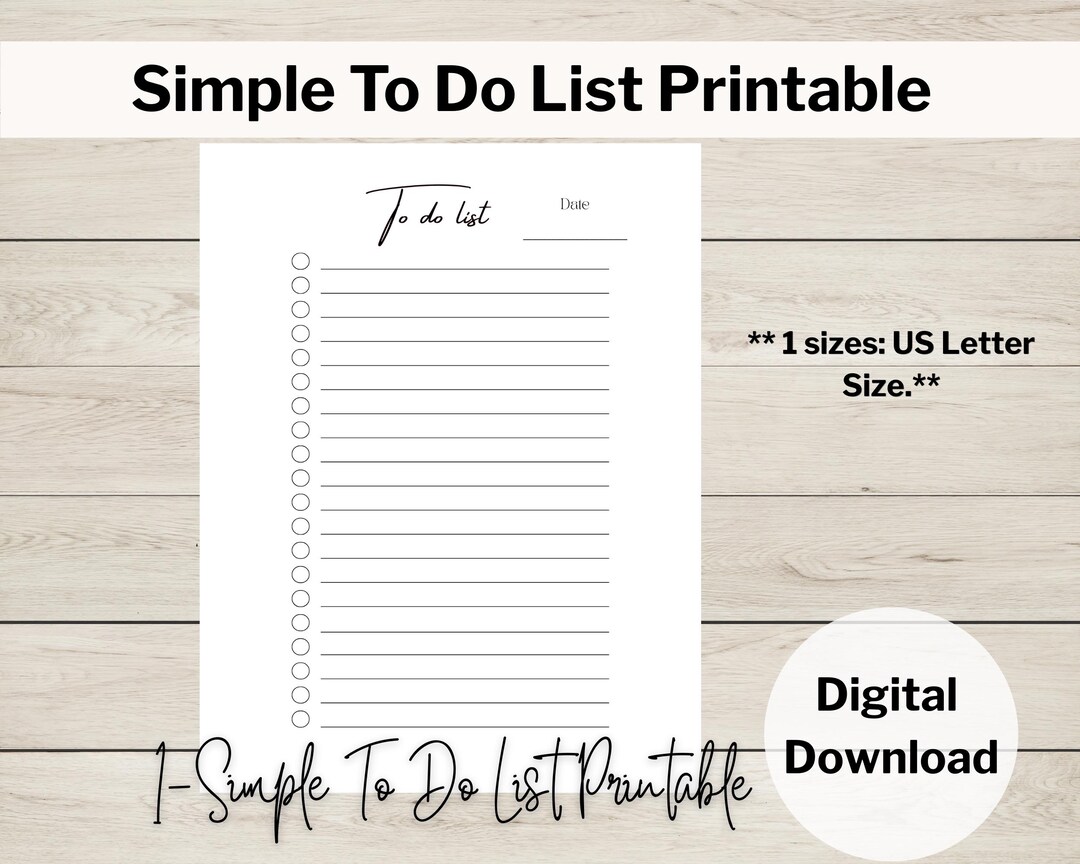 Minimalist to Do List Printable: Blank Daily Planner (PDF) - Etsy