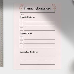 Planner giornaliero stampabile in italiano