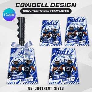 Cowbell Design Template, Editable Sport Cowbell Templates, Custom Cowbell Design, Football Cowbell Design, Football Cowbell, Cowbell Wrap
