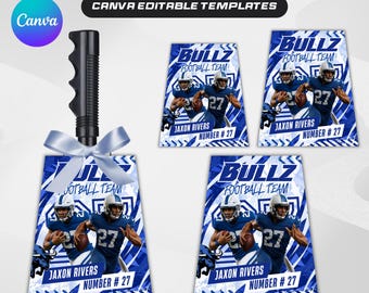 Cowbell Design Template, Editable Sport Cowbell Templates, Custom Cowbell Design, Football Cowbell Design, Football Cowbell, Cowbell Wrap
