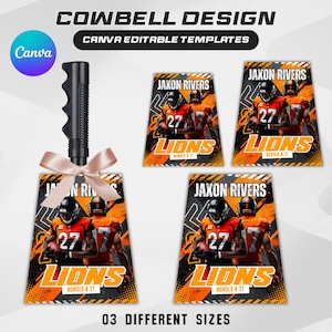 Cowbell Design Template, Editable Sport Cowbell Templates, Custom Cowbell Design, Football Cowbell Design, Football Cowbell, Cowbell Wrap