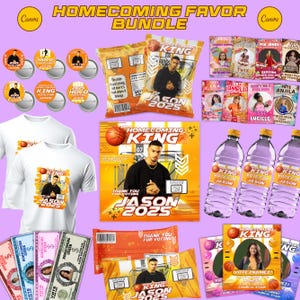 Vote Homecoming King Campagin Bundle, Basketball Homecoming Party Favor, Homecoming Chip Bag, Candy Card, Lollipop Tag, Hoco Campaign Ideas
