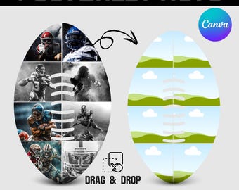 Customizable Football Template, Drag and Drop, Football Canva Template,Football Photo Collage Template,Ruddy Photo Collage,Football Template