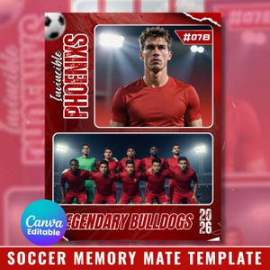 Modèle Memory Mate de football, modèle Sports Memory Mate modifiable, cadeau d'entraîneur de football, collage de souvenir de football, modèle de toile