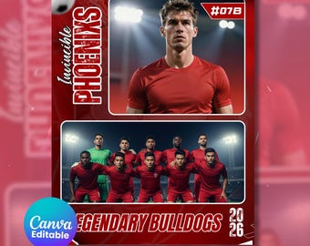 Soccer Memory Mate Template, Editable Sports Memory Mate Template, Soccer Coach Gift, Soccer Memory Collage, Canva Template