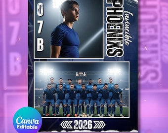 Soccer Memory Mate Template, Editable Sports Memory Mate Template, Soccer Coach Gift, Soccer Memory Collage, Canva Template