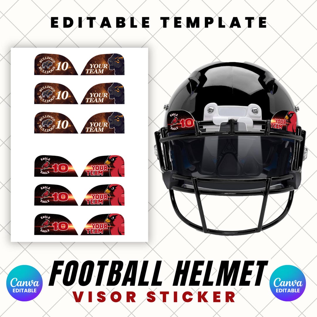 Football Helmet Visor Sticker, Visor Sticker, Bulldogs