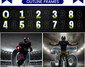 Pop Out Number Design Templates, Sports Pop Out Templates, Number 0-9, Senior Birthday Design, Canva Editable Template, Sports Template