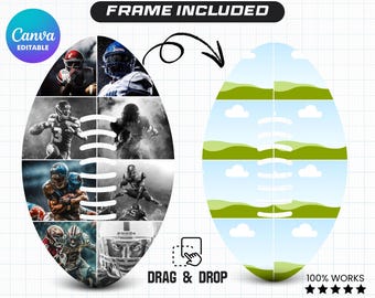 Customizable Football Template, Drag and Drop, Football Canva Template,Football Photo Collage Template,Ruddy Photo Collage,Football Template