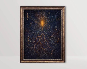 Symphony of the Soil – Mystical Music & Mycelium Digital Art Print (Instant Download)