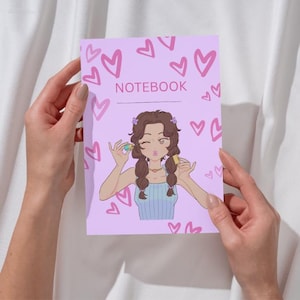 Cute Pink Anime Girl Notebook- Kawaii Digital Journal for Teens & Girl / Aesthetic PDF Planner