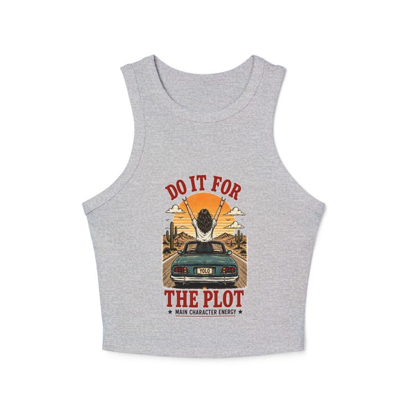 Do It for the Plot Sunset Racer Tank | Womens Micro Rib Tank - Etsy